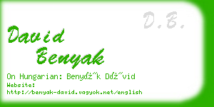 david benyak business card